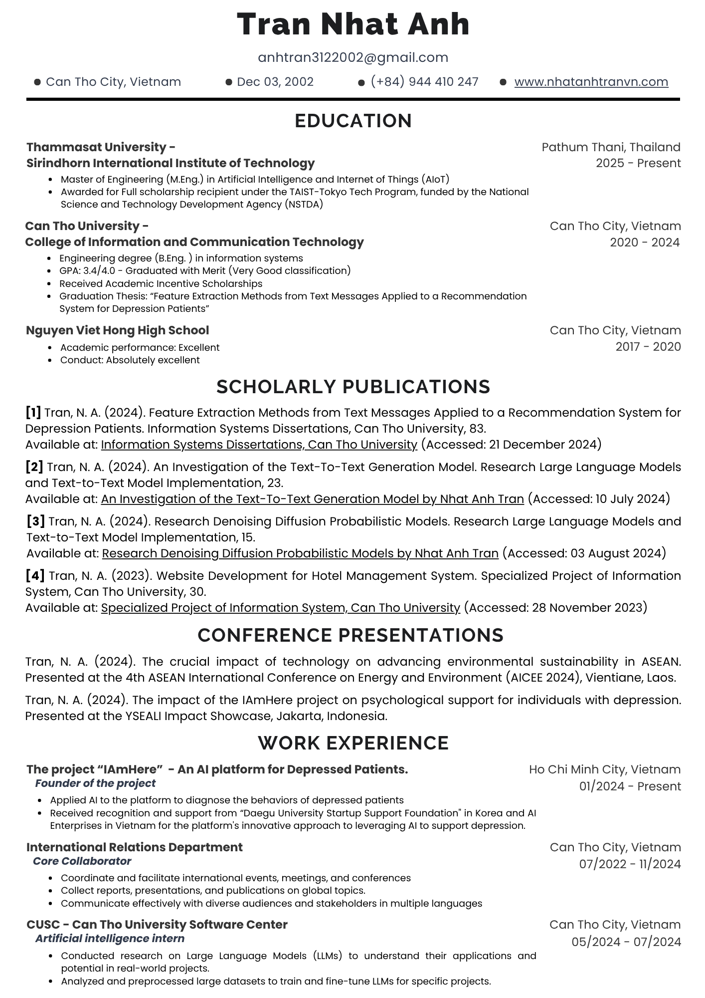 CV Page 1